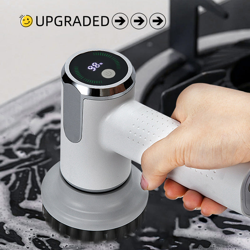 Smart Display Electric Cleaning Brush – Waterproof Cordless Multi-Functional Kitchen & Sink Spin Scrubber Tool
